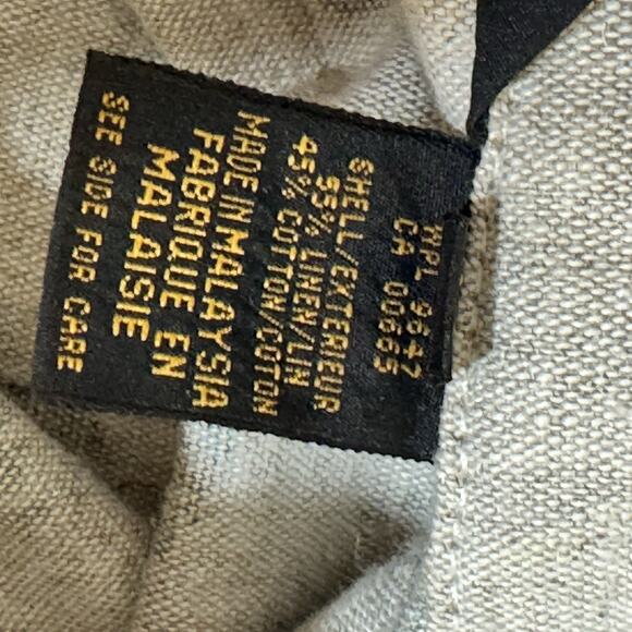 VINTAGE Eddie Bauer Floral Pattern Chore Shirt Jacket Womens Linen Work Coat Lrg - Picture 8 of 8